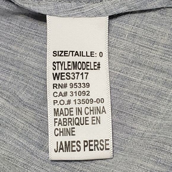 Standard James Perse Womens Blue Button Up Shirt Sz 0 Career Capsule Office - Picture 6 of 11
